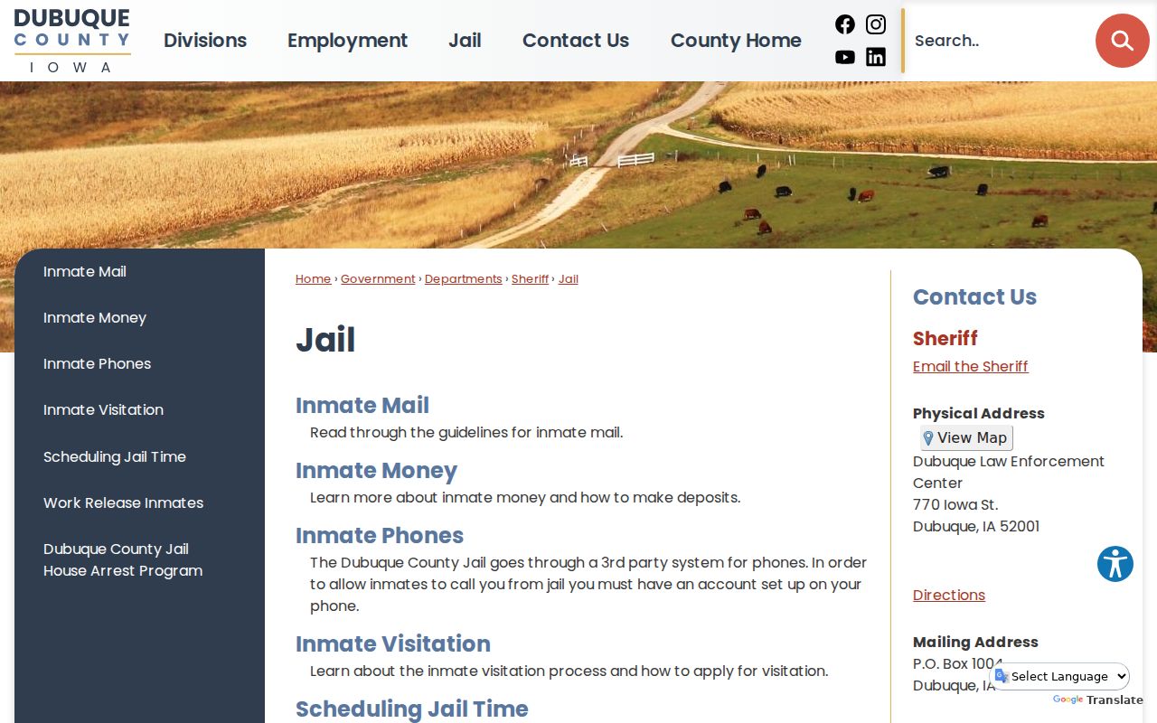 Dubuque residents directory county jail information
