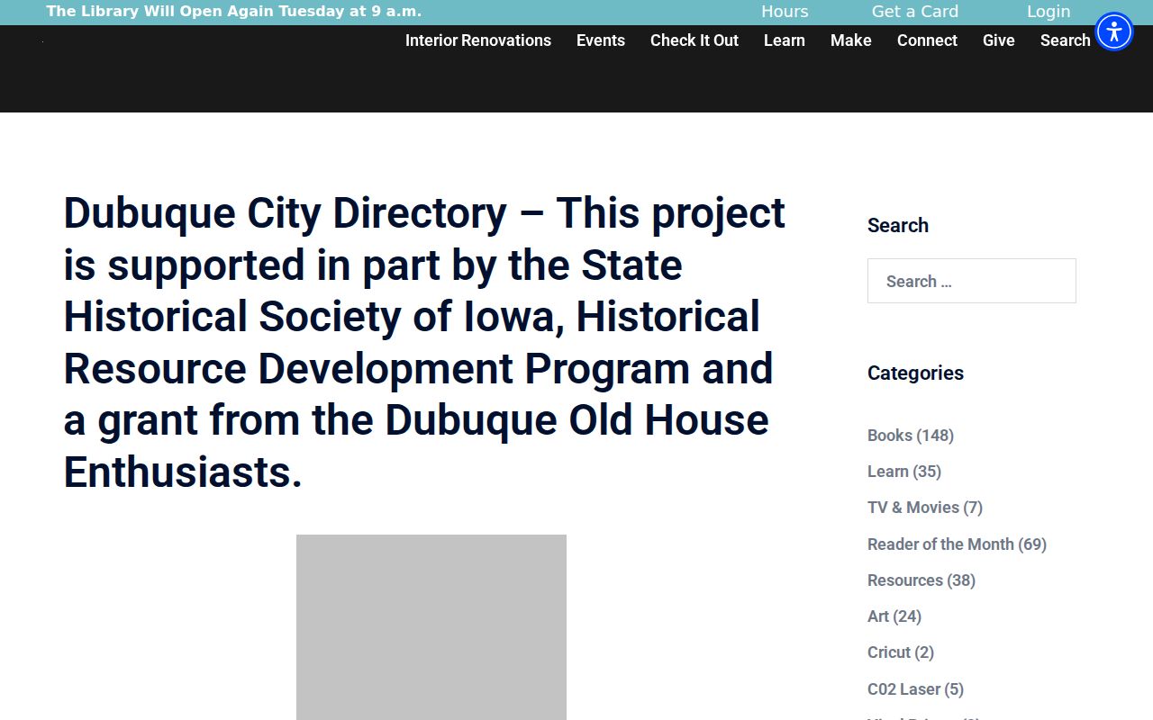Carnegie-Stout Dubuque city directory digitization project